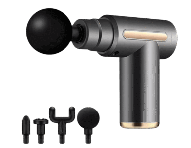 Massageador elétrico muscular portátil com quatro cabeças de massagem para relaxamento e recuperação muscular