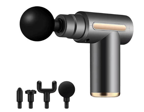 Massageador elétrico muscular portátil com quatro cabeças de massagem para relaxamento e recuperação muscular
