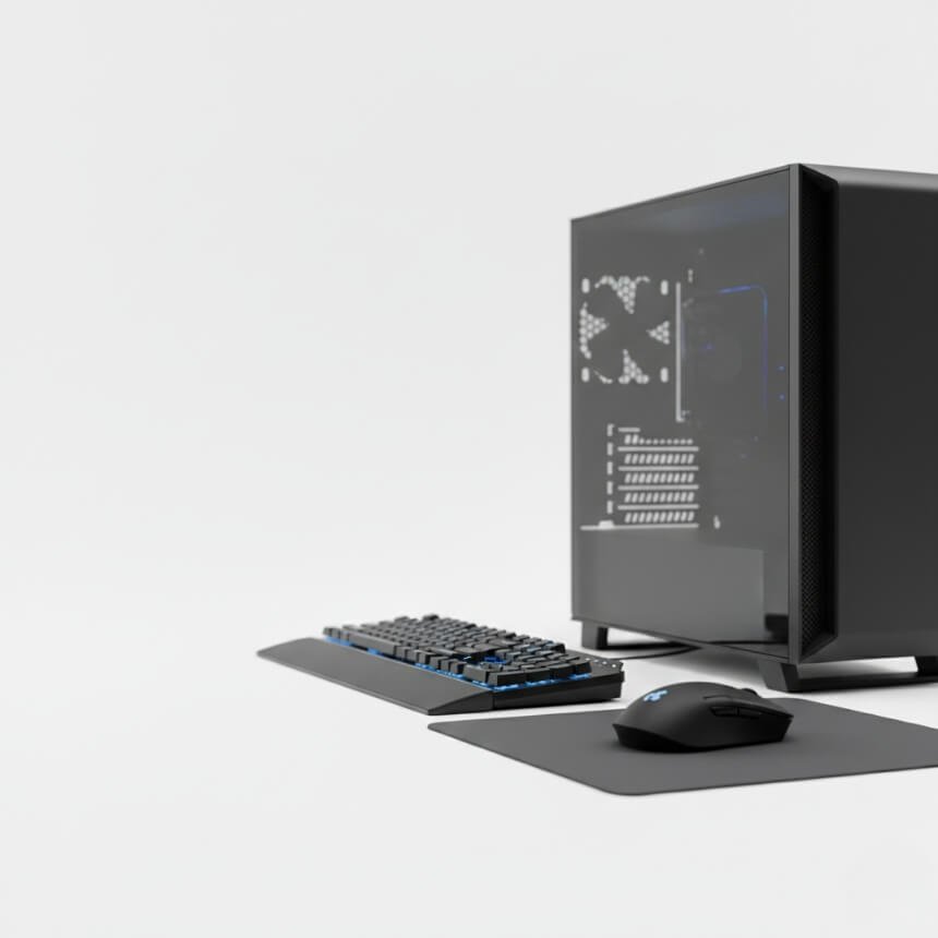 Categoria informática e games com setup gamer