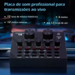 Microfone Condensador com Kit Transmissão ao vivo - Imagem 3