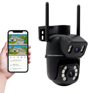 Câmera de segurança monitoramento com visão noturna, detecção de movimento e acesso remoto pelo celular, ideal para proteger casa, empresa e ambientes internos ou externos.