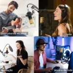 Microfone Condensador com Kit Transmissão ao vivo - Imagem 6