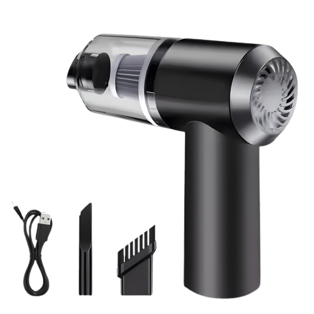 Aspirador de pó portátil com bico para cantos, escova macia e cabo USB para recarga