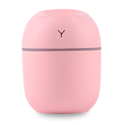 Umidificador de ar portátil rosa ultrassônico com iluminação suave