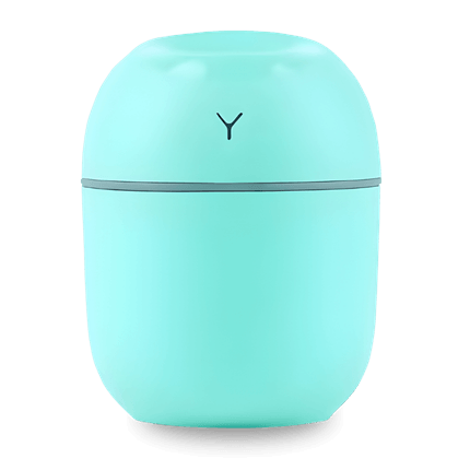 Umidificador de ar portátil verde água ultrassônico com reservatório compacto